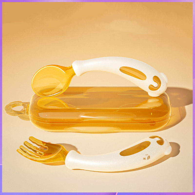 Baby Food Year Old - Baby Spoon Fork/Learn to Eat Training/Flexible