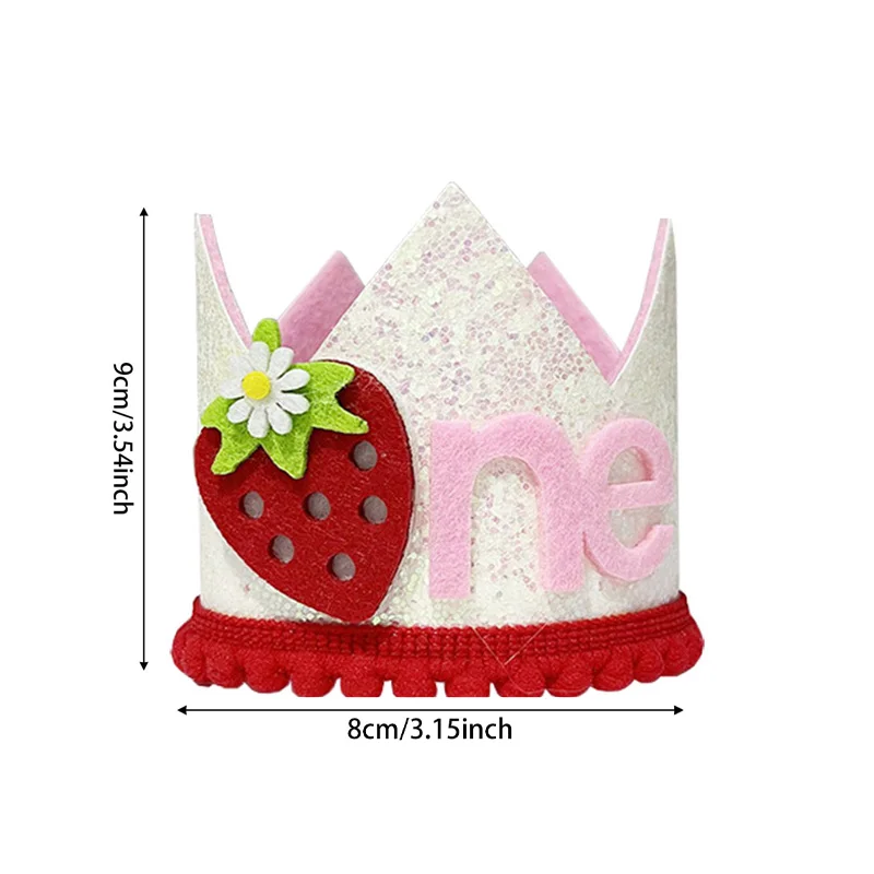 Pink Strawberry Crown Birthday - Baby Food Year Old recension och pris